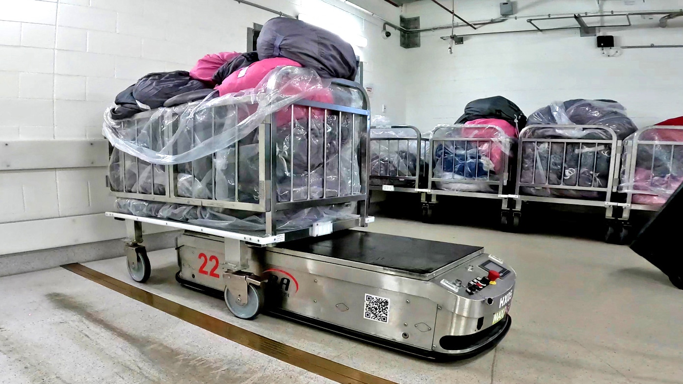 Hospital automated trolley delivery system