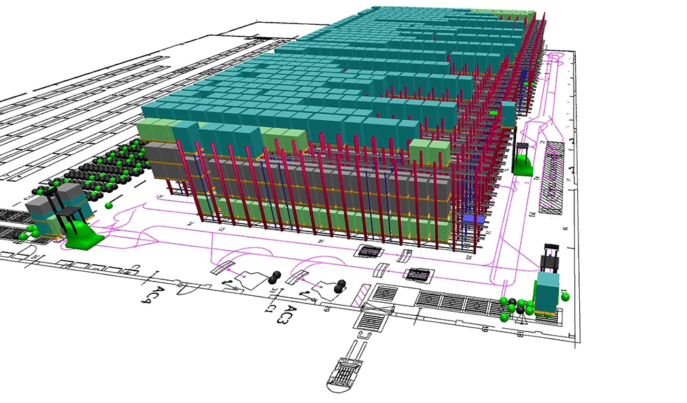 3D Visualisation of new warehouse management system